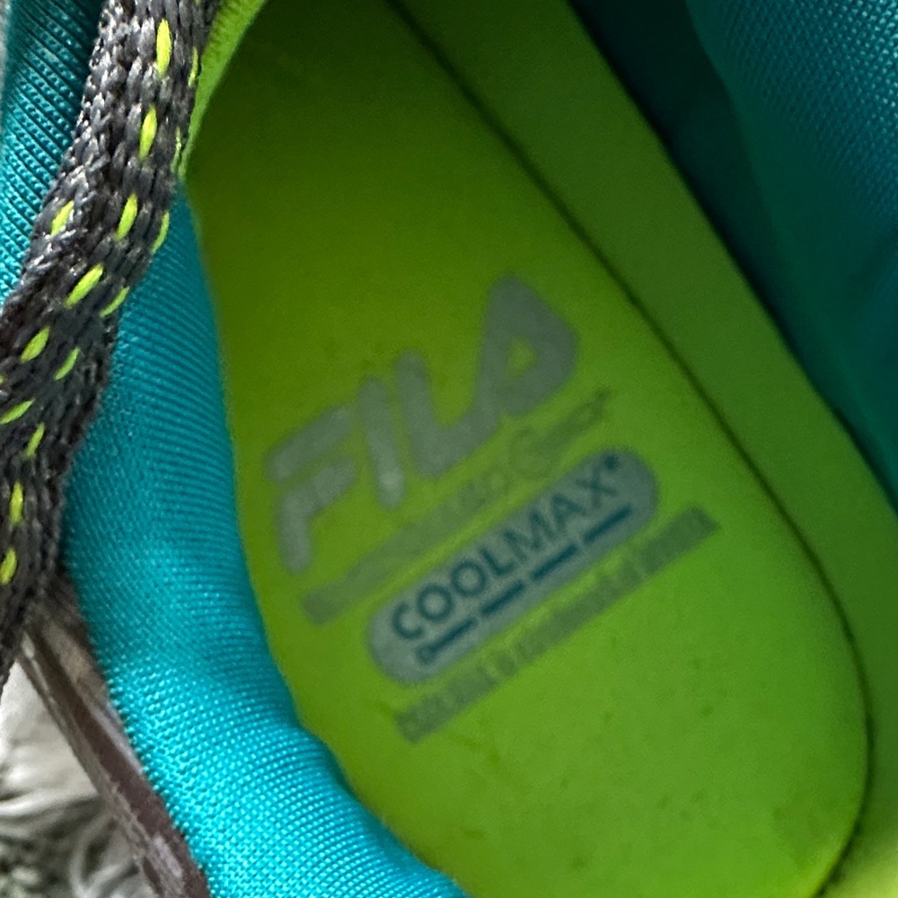 Fila Gray and Neon Yellow Women's Athletic Shoes - Picture 5 of 6